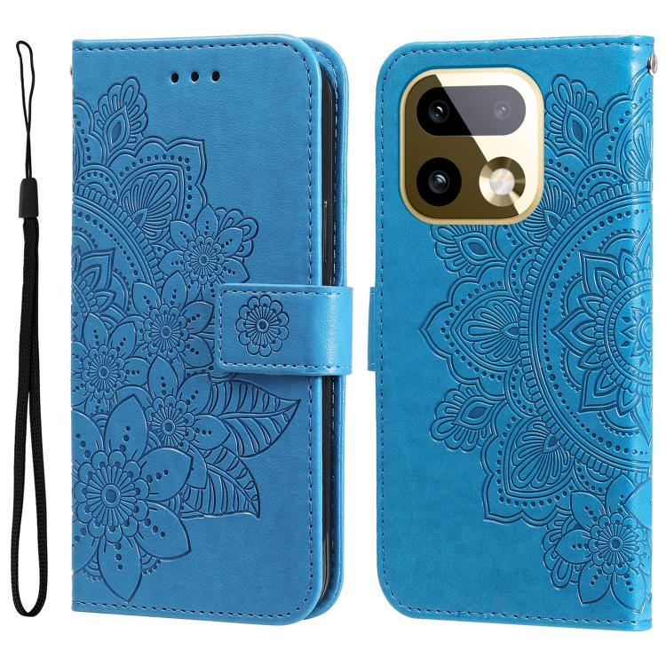 Custodia per telefono in pelle goffrata con fiori a 7 petali, For Realme 16 Pro+ 5G, For Realme 16 Pro 5G, For Realme 15x 5G India / Realme C85 5G, For Realme C85 Pro 4G