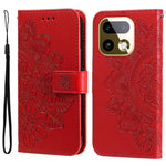 Custodia per telefono in pelle goffrata con fiori a 7 petali, For Realme 16 Pro+ 5G, For Realme 16 Pro 5G, For Realme 15x 5G India / Realme C85 5G, For Realme C85 Pro 4G
