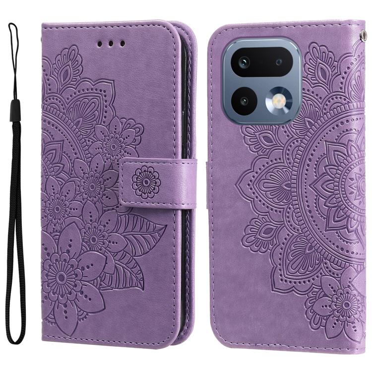 Custodia per telefono in pelle goffrata con fiori a 7 petali, For Realme 16 Pro+ 5G, For Realme 16 Pro 5G, For Realme 15x 5G India / Realme C85 5G, For Realme C85 Pro 4G