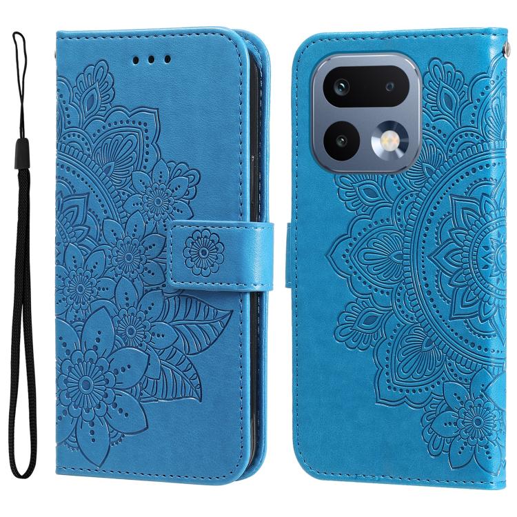 Custodia per telefono in pelle goffrata con fiori a 7 petali, For Realme 16 Pro+ 5G, For Realme 16 Pro 5G, For Realme 15x 5G India / Realme C85 5G, For Realme C85 Pro 4G