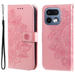 Custodia per telefono in pelle goffrata con fiori a 7 petali, For Realme 16 Pro+ 5G, For Realme 16 Pro 5G, For Realme 15x 5G India / Realme C85 5G, For Realme C85 Pro 4G