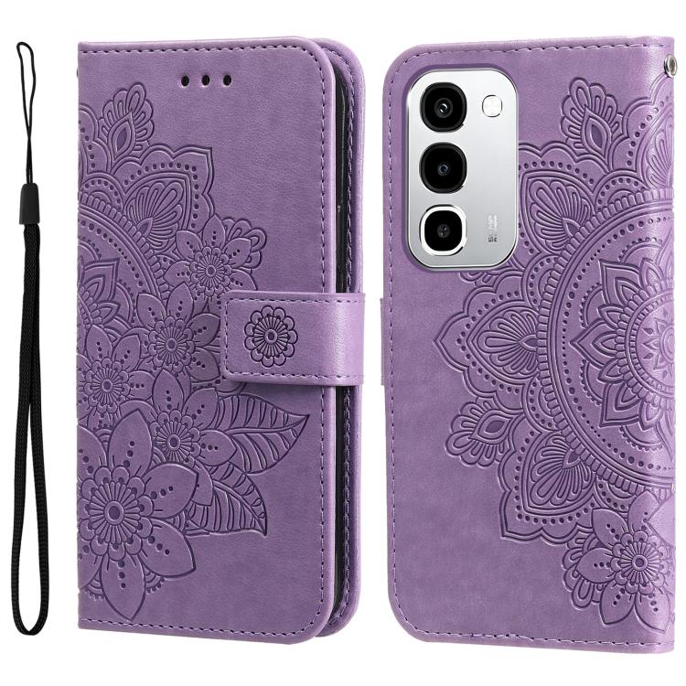 Custodia in pelle goffrata con fiori a 7 petali per Realme 16 Pro+ 5G