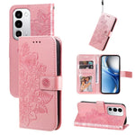 Custodia in pelle goffrata con fiori a 7 petali per Realme 16 Pro+ 5G