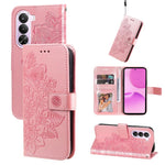 Custodia in pelle goffrata con fiori a 7 petali per Realme 16 Pro+ 5G