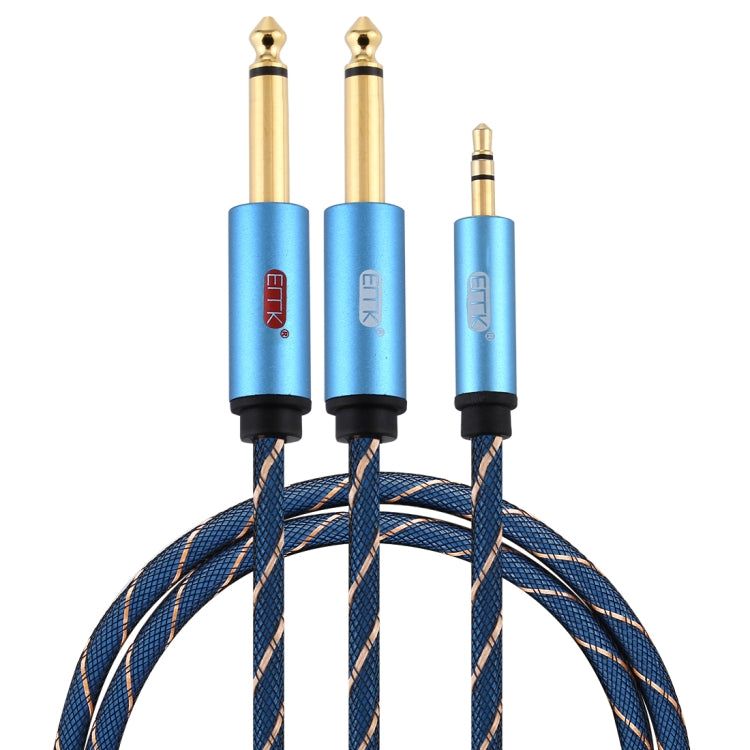EMK Jack maschio da 3,5 mm a 2 jack maschio da 6,35 mm Connettore placcato oro Cavo AUX intrecciato in nylon per computer / X-BOX / PS3 / CD / DVD, 1m, 1.5m, 2m, 3m, 5m