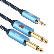 EMK Jack maschio da 3,5 mm a 2 jack maschio da 6,35 mm Connettore placcato oro Cavo AUX intrecciato in nylon per computer / X-BOX / PS3 / CD / DVD, 1m, 1.5m, 2m, 3m, 5m