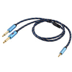 EMK Jack maschio da 3,5 mm a 2 jack maschio da 6,35 mm Connettore placcato oro Cavo AUX intrecciato in nylon per computer / X-BOX / PS3 / CD / DVD, 1m, 1.5m, 2m, 3m, 5m