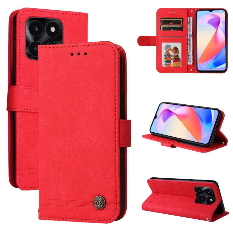 Custodia per telefono in pelle con bottone in metallo con albero della vita Skin Feel, For Honor Play 50 Plus, For Honor X6a, For Honor X50i 5G