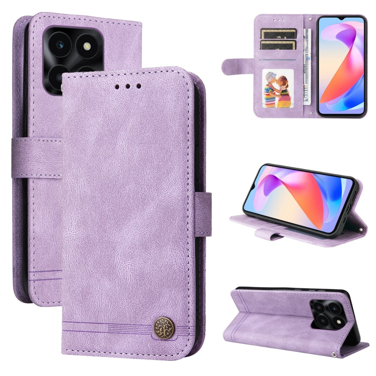 Custodia per telefono in pelle con bottone in metallo con albero della vita Skin Feel, For Honor Play 50 Plus, For Honor X6a, For Honor X50i 5G