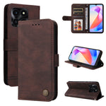 Custodia per telefono in pelle con bottone in metallo con albero della vita Skin Feel, For Honor Play 50 Plus, For Honor X6a, For Honor X50i 5G