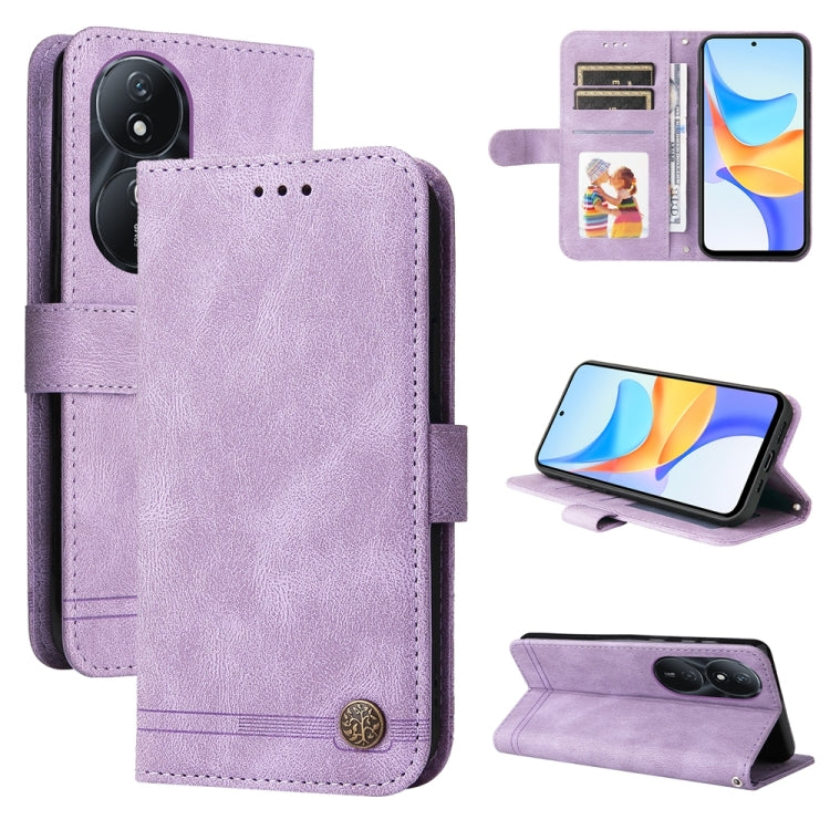Custodia per telefono in pelle con bottone in metallo con albero della vita Skin Feel, For Honor Play 50 Plus, For Honor X6a, For Honor X50i 5G