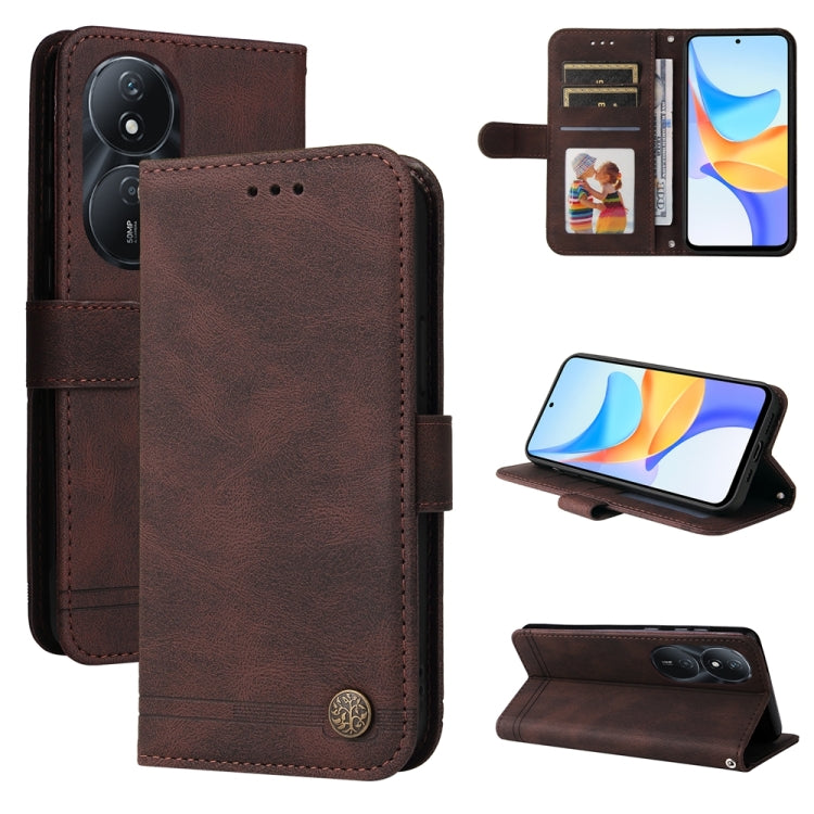 Custodia per telefono in pelle con bottone in metallo con albero della vita Skin Feel, For Honor Play 50 Plus, For Honor X6a, For Honor X50i 5G