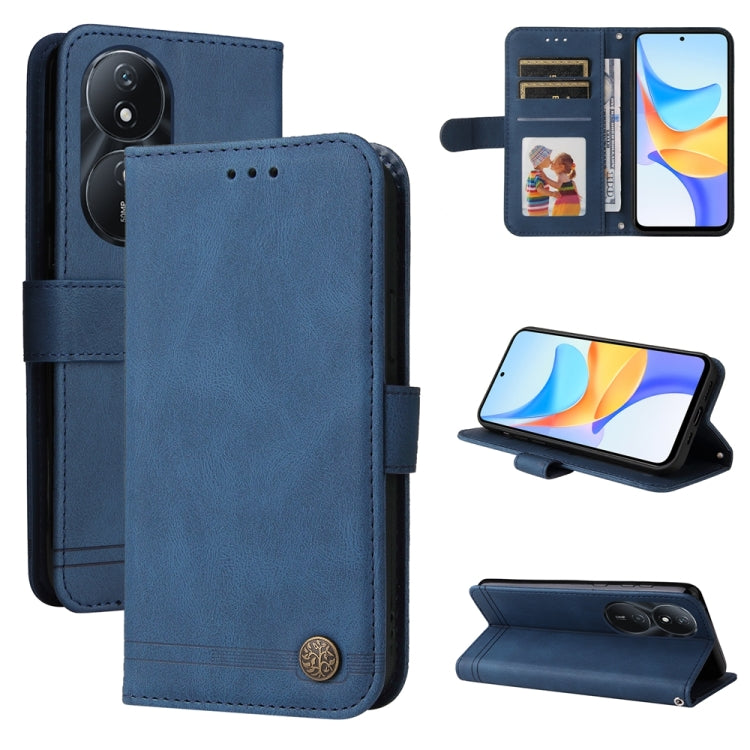 Custodia per telefono in pelle con bottone in metallo con albero della vita Skin Feel, For Honor Play 50 Plus, For Honor X6a, For Honor X50i 5G