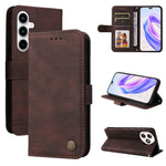 Custodia per telefono in pelle con bottone in metallo con albero della vita Skin Feel, For Honor 90 GT, For Honor 100 Pro, For Honor 100, For Honor X50i+