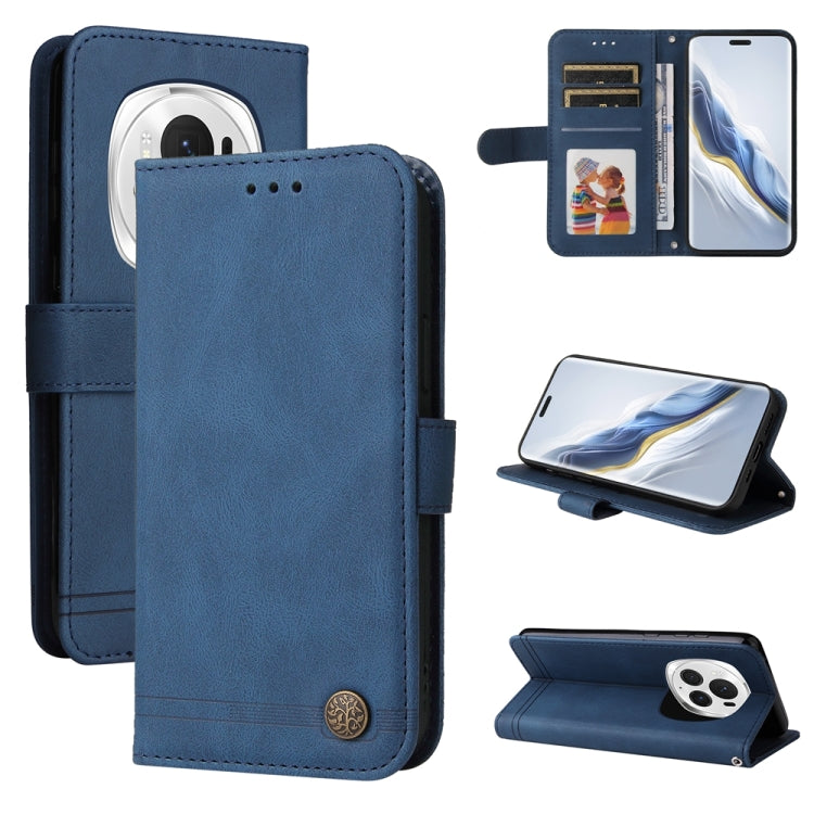 Custodia per telefono in pelle con bottone in metallo con albero della vita Skin Feel, For Honor 200 Pro, For Honor 200 Lite Global, For Honor Magic6 Pro, For Honor X8b