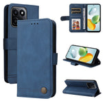 Custodia per telefono in pelle con bottone in metallo con albero della vita Skin Feel, For Honor Magic7, For Honor X60i, For Honor Play 60 Plus, For Honor 200