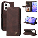 Custodia per telefono in pelle con bottone in metallo con albero della vita Skin Feel, For Honor Magic7, For Honor X60i, For Honor Play 60 Plus, For Honor 200