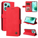 Custodia per telefono in pelle con bottone in metallo con albero della vita Skin Feel, For Honor 400 Lite Global, For Honor 400 Global 156.5mm, For Honor X8c 4G, For Honor 300 Ultra