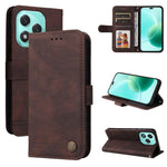 Custodia per telefono in pelle con bottone in metallo con albero della vita Skin Feel, For Honor 400 Lite Global, For Honor 400 Global 156.5mm, For Honor X8c 4G, For Honor 300 Ultra