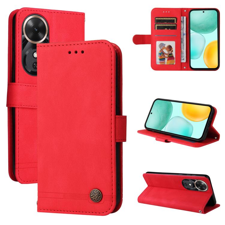 Custodia per telefono in pelle con bottone in metallo con albero della vita Skin Feel, For Honor X5c Plus, For Honor X70 5G, For Honor X6b 4G / X6c 4G / X5b / X5b Plus, For Honor Play 60