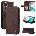 Custodia per telefono in pelle con bottone in metallo con albero della vita Skin Feel, For Honor Magic8, For Honor 400 Smart 5G / X7d 4G / Play 10T 5G, For Honor Play10 4G, For Honor Play 70 Plus