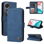 Custodia per telefono in pelle con bottone in metallo con albero della vita Skin Feel, For Honor Magic8, For Honor 400 Smart 5G / X7d 4G / Play 10T 5G, For Honor Play10 4G, For Honor Play 70 Plus