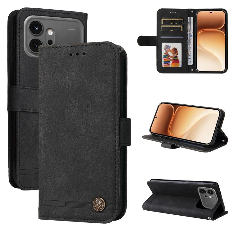 Custodia per telefono in pelle con bottone in metallo con albero della vita Skin Feel, For Honor 600 Smart 5G, For Honor Play 80 Plus 5G, For Honor 600 Global / 600 Pro Global, For Honor 600 Lite Global