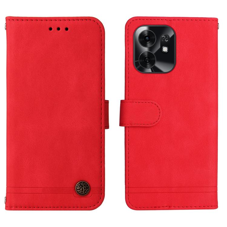 Custodia per telefono in pelle con bottone in metallo con albero della vita Skin Feel, For Honor X6d 5G / Play 60A 5G, For Honor X8d 4G, For Honor 500 / 500 Pro Global 155.8mm, For Honor Magic8 Pro
