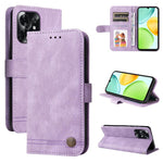 Custodia per telefono in pelle con bottone in metallo con albero della vita Skin Feel, For Honor X6d 5G / Play 60A 5G, For Honor X8d 4G, For Honor 500 / 500 Pro Global 155.8mm, For Honor Magic8 Pro