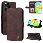 Custodia per telefono in pelle con bottone in metallo con albero della vita Skin Feel, For Honor X6d 5G / Play 60A 5G, For Honor X8d 4G, For Honor 500 / 500 Pro Global 155.8mm, For Honor Magic8 Pro