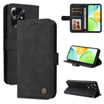 Custodia per telefono in pelle con bottone in metallo con albero della vita Skin Feel, For Honor X6d 5G / Play 60A 5G, For Honor X8d 4G, For Honor 500 / 500 Pro Global 155.8mm, For Honor Magic8 Pro