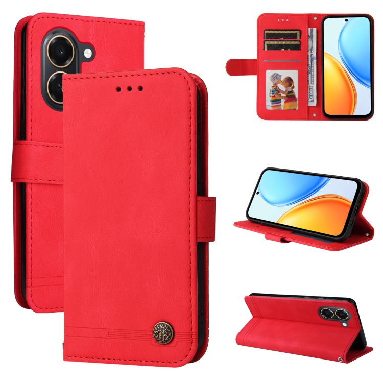 Custodia per telefono in pelle con bottone in metallo con albero della vita Skin Feel, For Honor 600 Smart 5G, For Honor Play 80 Plus 5G, For Honor 600 Global / 600 Pro Global, For Honor 600 Lite Global