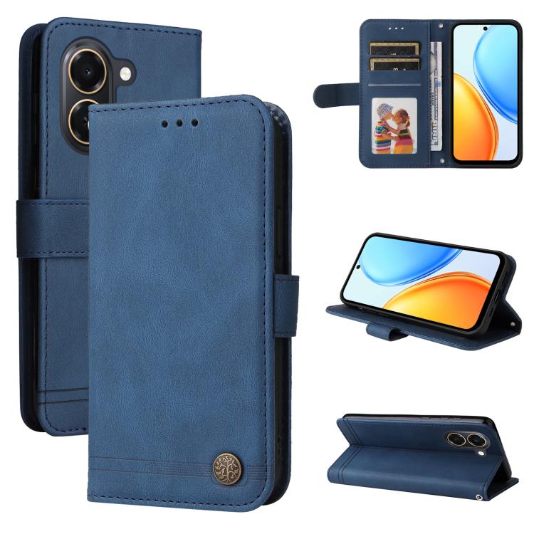Custodia per telefono in pelle con bottone in metallo con albero della vita Skin Feel, For Honor 600 Smart 5G, For Honor Play 80 Plus 5G, For Honor 600 Global / 600 Pro Global, For Honor 600 Lite Global