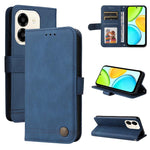 Custodia in pelle con bottone metallo per Honor 600 Smart 5G
