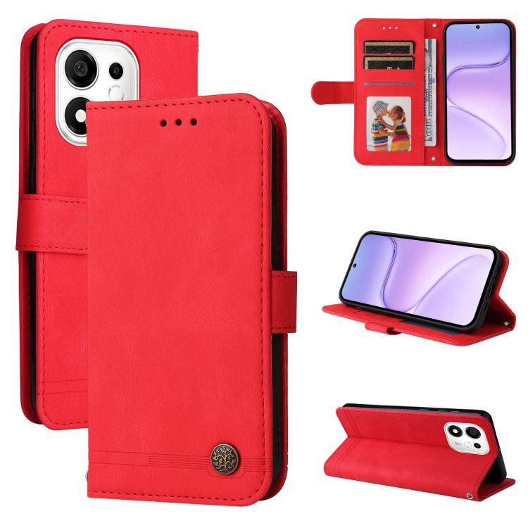 Custodia per telefono in pelle con bottone in metallo con albero della vita Skin Feel, For Honor 600 Smart 5G, For Honor Play 80 Plus 5G, For Honor 600 Global / 600 Pro Global, For Honor 600 Lite Global
