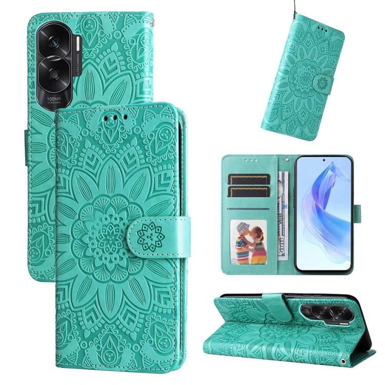Custodia per telefono in pelle di girasole goffrata, For Honor Play 50 Plus, For Honor X6a, For Honor X50, For Honor X50i 5G