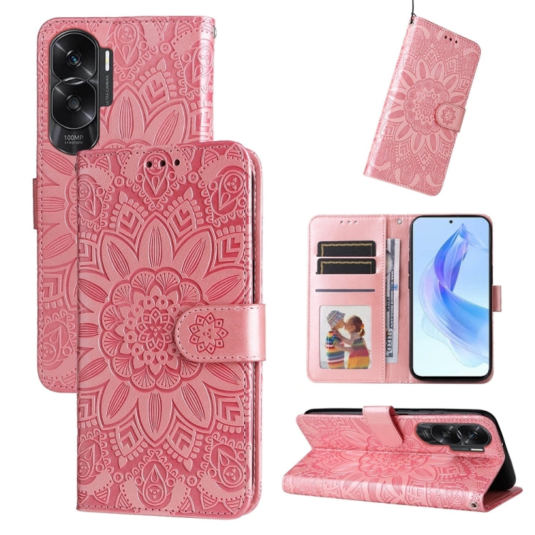Custodia per telefono in pelle di girasole goffrata, For Honor Play 50 Plus, For Honor X6a, For Honor X50, For Honor X50i 5G