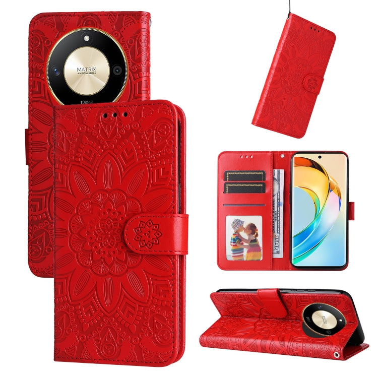 Custodia per telefono in pelle di girasole goffrata, For Honor Play 50 Plus, For Honor X6a, For Honor X50, For Honor X50i 5G