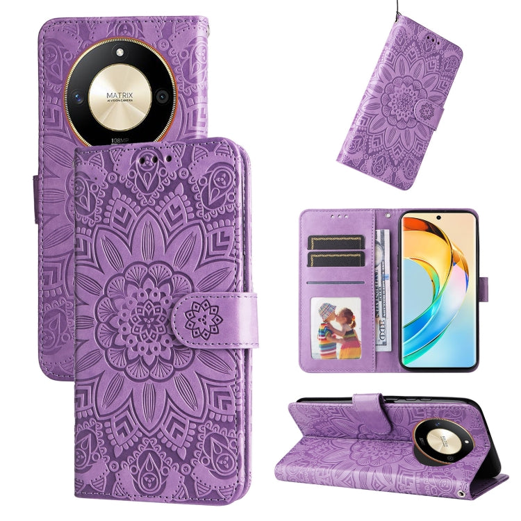 Custodia per telefono in pelle di girasole goffrata, For Honor Play 50 Plus, For Honor X6a, For Honor X50, For Honor X50i 5G