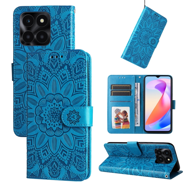 Custodia per telefono in pelle di girasole goffrata, For Honor Play 50 Plus, For Honor X6a, For Honor X50, For Honor X50i 5G