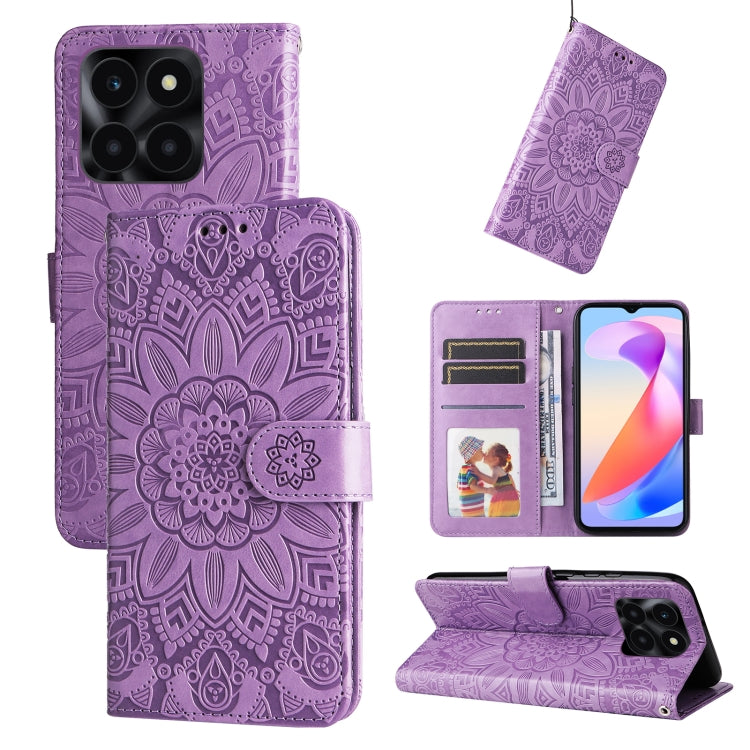 Custodia per telefono in pelle di girasole goffrata, For Honor Play 50 Plus, For Honor X6a, For Honor X50, For Honor X50i 5G