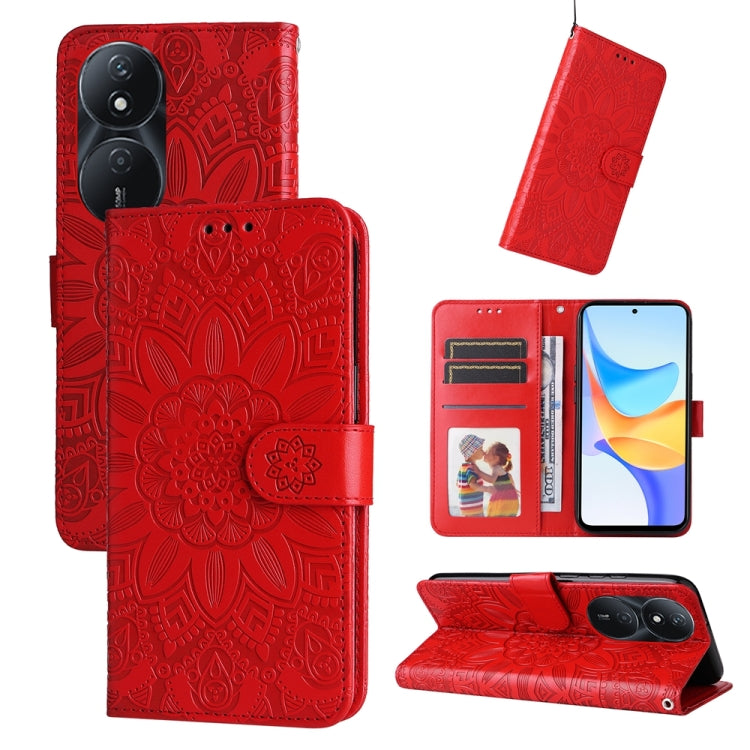Custodia per telefono in pelle di girasole goffrata, For Honor Play 50 Plus, For Honor X6a, For Honor X50, For Honor X50i 5G