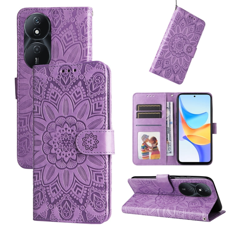 Custodia per telefono in pelle di girasole goffrata, For Honor Play 50 Plus, For Honor X6a, For Honor X50, For Honor X50i 5G