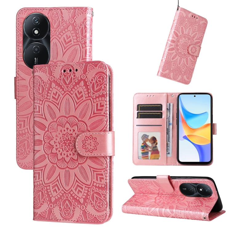 Custodia per telefono in pelle di girasole goffrata, For Honor Play 50 Plus, For Honor X6a, For Honor X50, For Honor X50i 5G