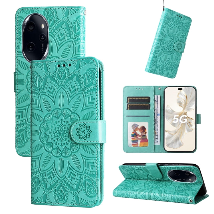 Custodia per telefono in pelle di girasole goffrata, For Honor 90 GT, For Honor 100 Pro, For Honor 100, For Honor X50i+