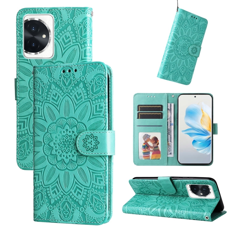 Custodia per telefono in pelle di girasole goffrata, For Honor 90 GT, For Honor 100 Pro, For Honor 100, For Honor X50i+