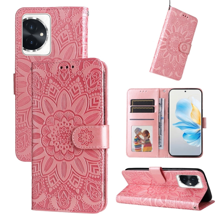 Custodia per telefono in pelle di girasole goffrata, For Honor 90 GT, For Honor 100 Pro, For Honor 100, For Honor X50i+