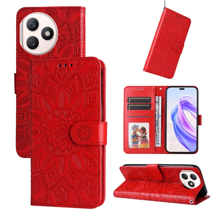Custodia per telefono in pelle di girasole goffrata, For Honor 90 GT, For Honor 100 Pro, For Honor 100, For Honor X50i+