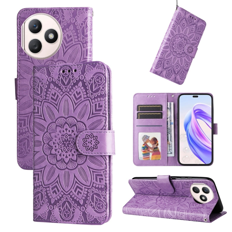 Custodia per telefono in pelle di girasole goffrata, For Honor 90 GT, For Honor 100 Pro, For Honor 100, For Honor X50i+