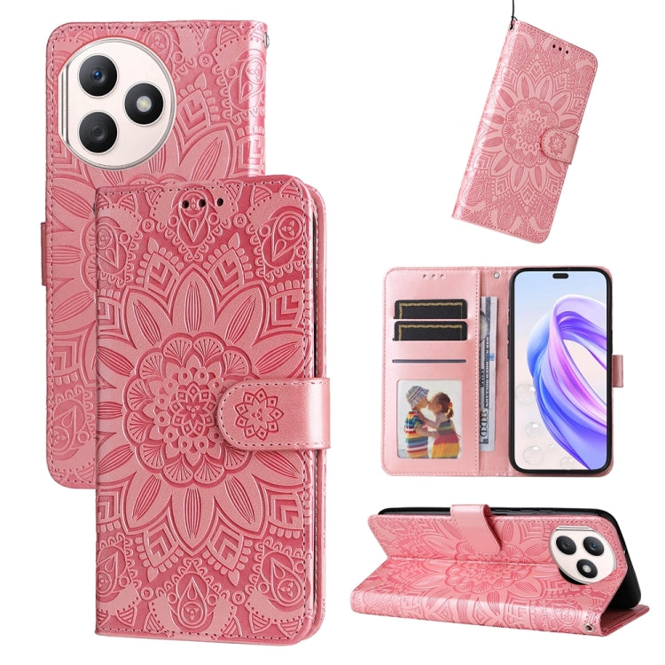 Custodia per telefono in pelle di girasole goffrata, For Honor 90 GT, For Honor 100 Pro, For Honor 100, For Honor X50i+